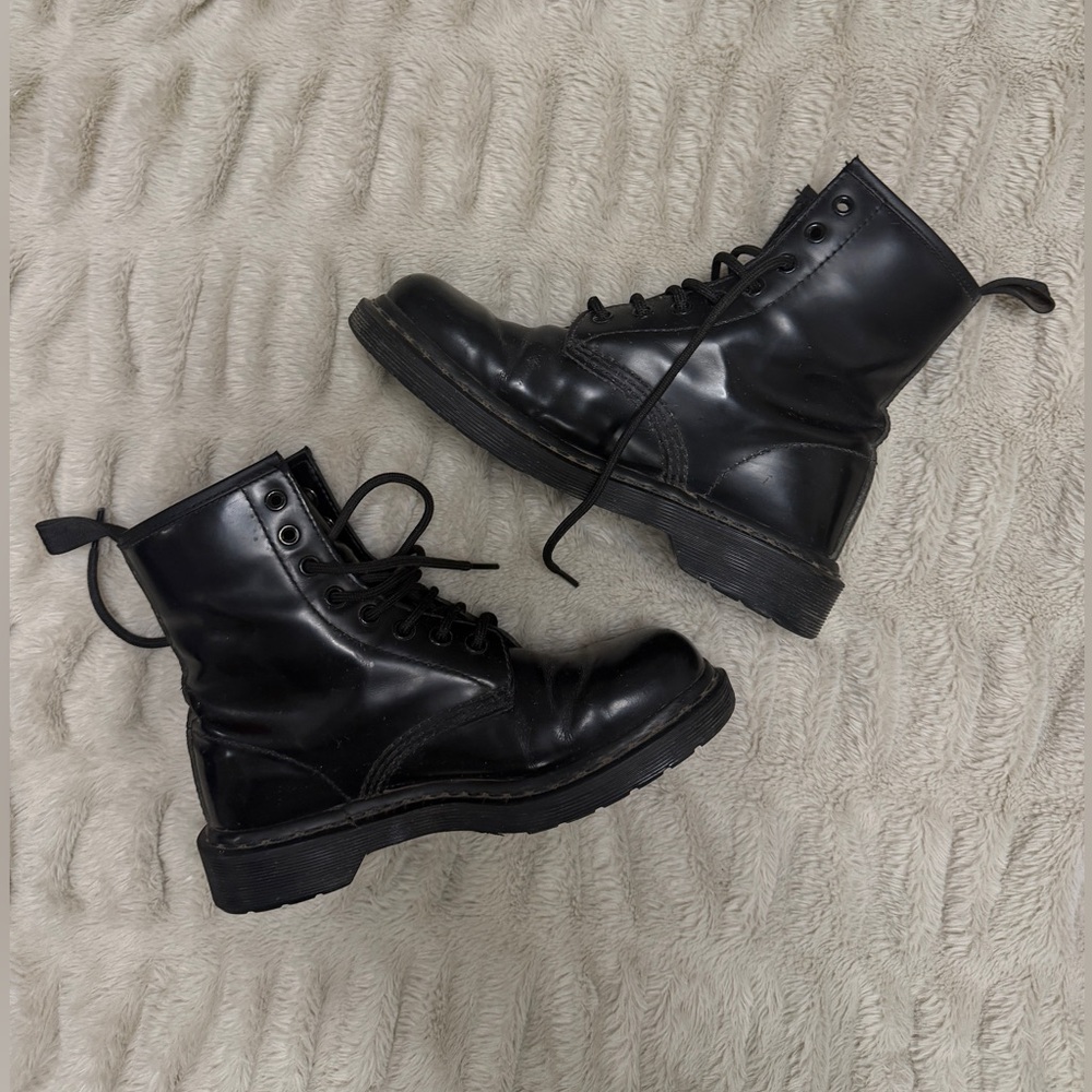 Dr. Martens Black Leather Combat Boots